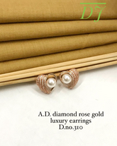 A.D. Diamond Rose Gold Luxury Pearl Earrings
